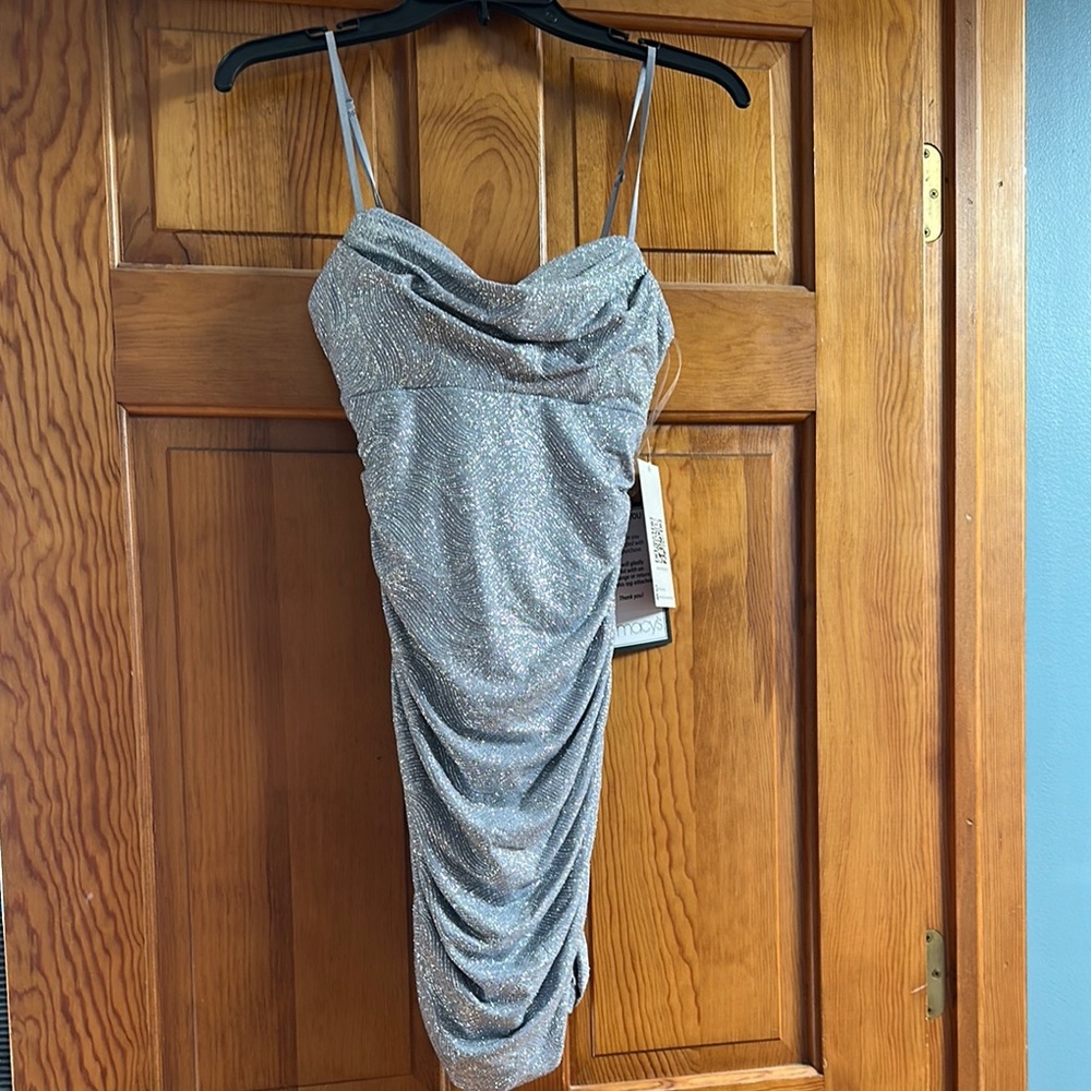 Elegant Silver Glitter Dress